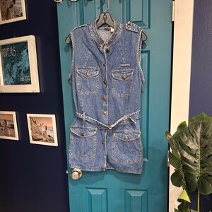 Vintage Zana Di belted Denim Vest - 14/16